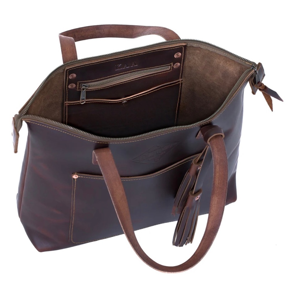 Lifetime Zippered 100% Leather Tote/Laptop Bag